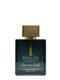 Khalifa Supreme Gold perfume bottle on a white background